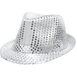 Chapeau à sequins avec led doré ou argenté-Gifi Outlet