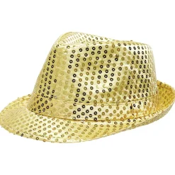 Chapeau à sequins avec led doré ou argenté-Gifi Outlet