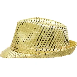 Chapeau à sequins avec led doré ou argenté-Gifi Outlet
