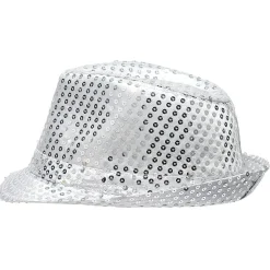 Chapeau à sequins avec led doré ou argenté-Gifi Outlet