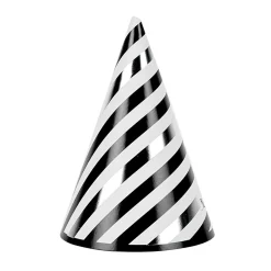 Chapeau de fête rayé noir et blanc en carton x 8-Gifi Clearance