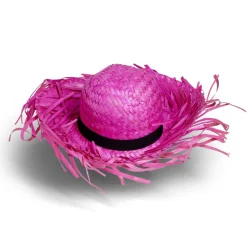 Chapeau de paille adulte rose-Gifi Online