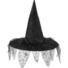 Chapeau de sorcière et toiles d'araignées Halloween noir-Gifi