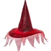 Chapeau de sorcière rouge déguisement Halloween-Gifi Discount