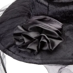 Chapeau Halloween avec voile araignée noir Ø44xH29cm-Gifi Best