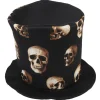 Chapeau haut de forme avec crânes pour déguisement adulte-Gifi Discount