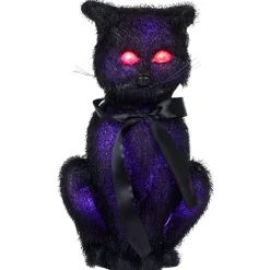 Chat noir lumineux aux yeux rouges-Gifi Best