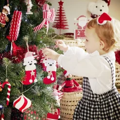 Chaussette à suspendre ourson "Mon 1er Noël" 7,5x15cm-Gifi Best