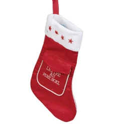 Chaussette de Noël avec poche Lettre au père Noël à suspendre-Gifi
