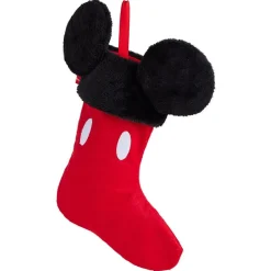 Chaussette de Noël Disney Mickey rouge et noir 24xH41cm-Gifi Best
