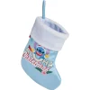 Chaussette de Noël Disney Stitch Aloha Christmas bleu et blanc H27cm-Gifi Hot
