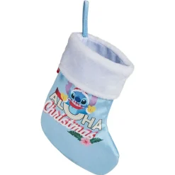 Chaussette de Noël Disney Stitch Aloha Christmas bleu et blanc H27cm-Gifi Hot