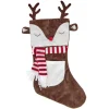 Chaussette de Noël marron et blanche motif renne-Gifi New