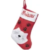 Chaussette de noël motif chat en texttile-Gifi Outlet