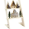 Échelle lumineuse décorative en bois avec village de Noël H31 cm-Gifi Online