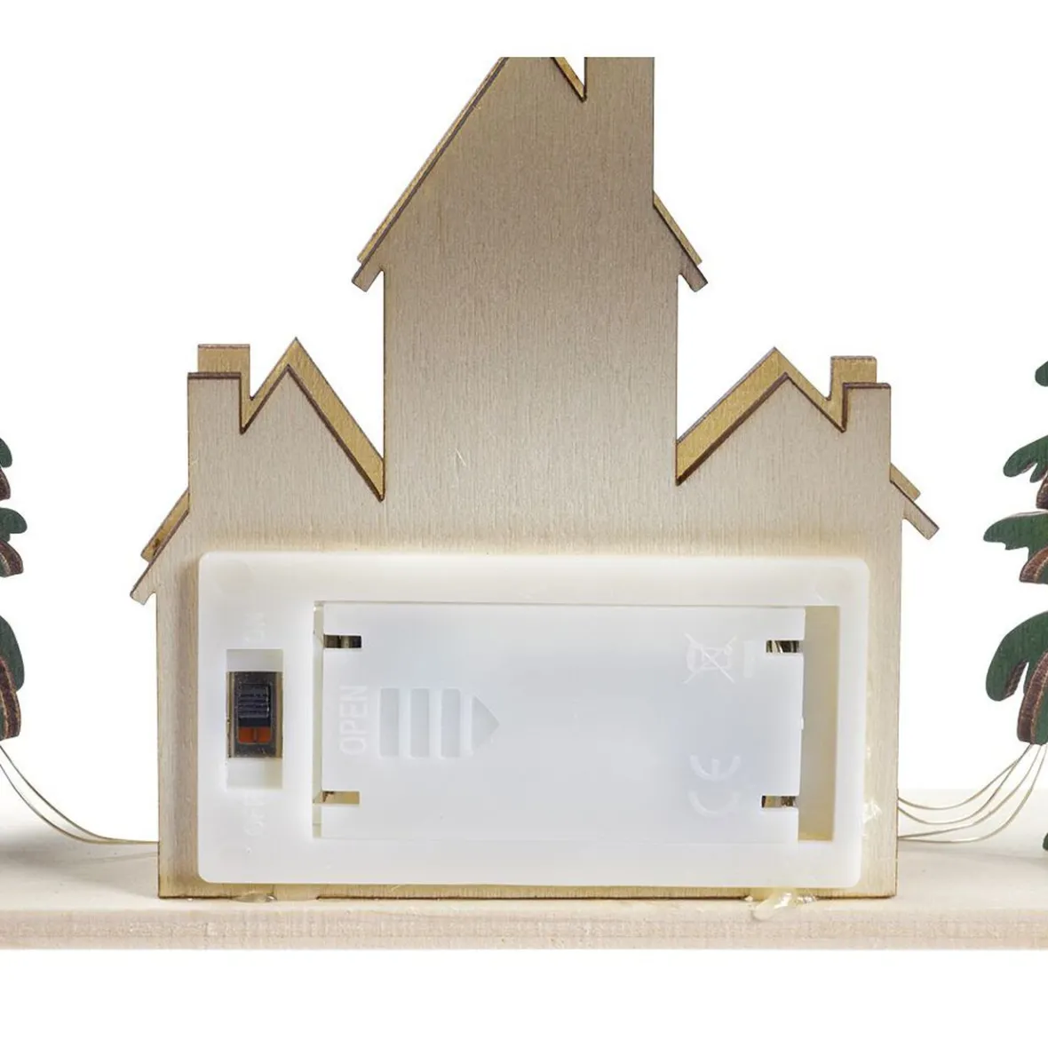 Échelle lumineuse décorative en bois avec village de Noël H31 cm-Gifi Online