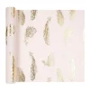 Chemin de table intissé rose plumes doré-Gifi Outlet