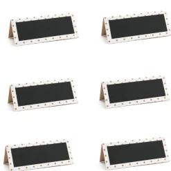 Chevalet porte-nom ardoise bord blanc à pois dorés x6-Gifi New