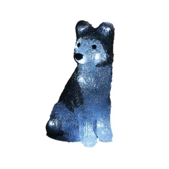 Chien husky assis lumineux 12 LED blanc froid H17 cm-Gifi Sale