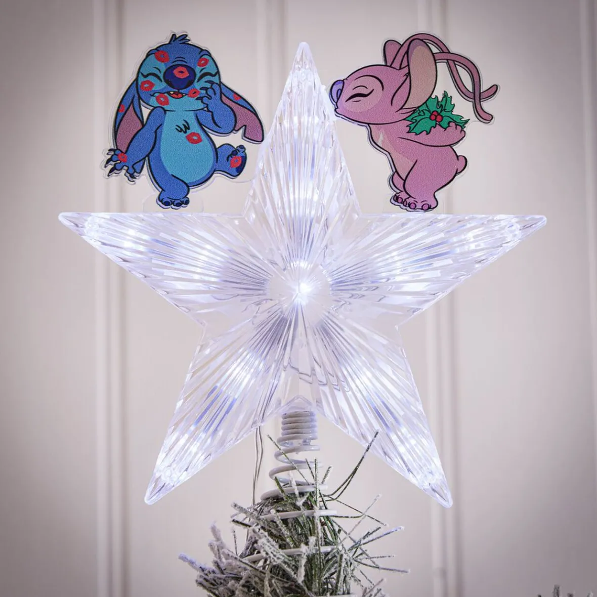 Cimier lumineux Disney Stitch étoile de sapin H24cm-Gifi New