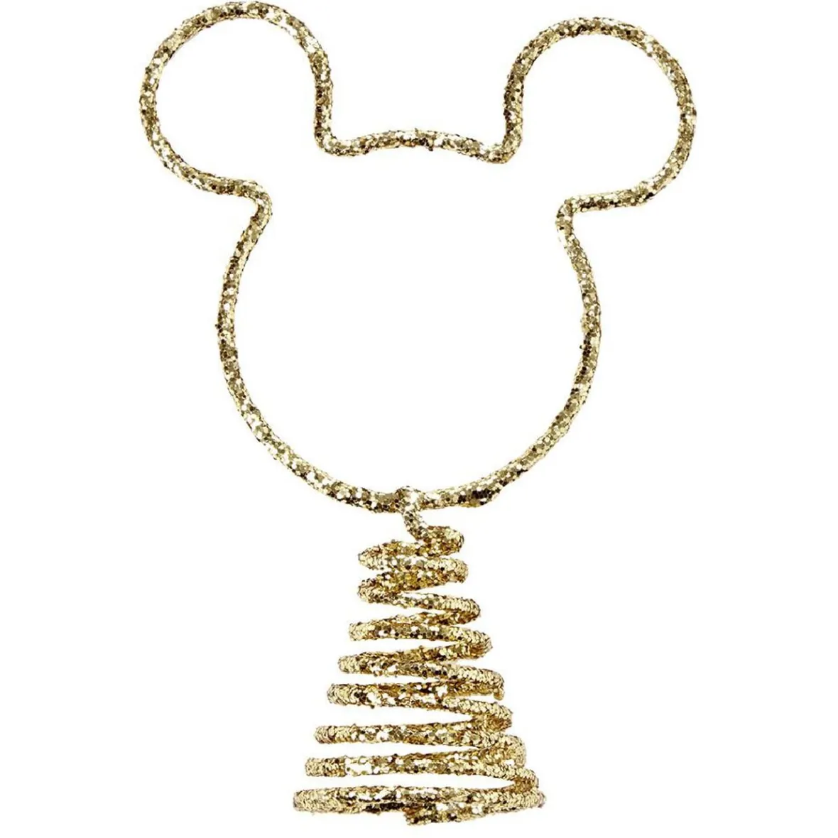 Cimier tête de sapin Noël Disney forme Mickey doré pailleté H15cm-Gifi Sale