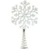 Cimier tête de sapin Noël flocon de neige blanc iridescent H18,5cm-Gifi Clearance