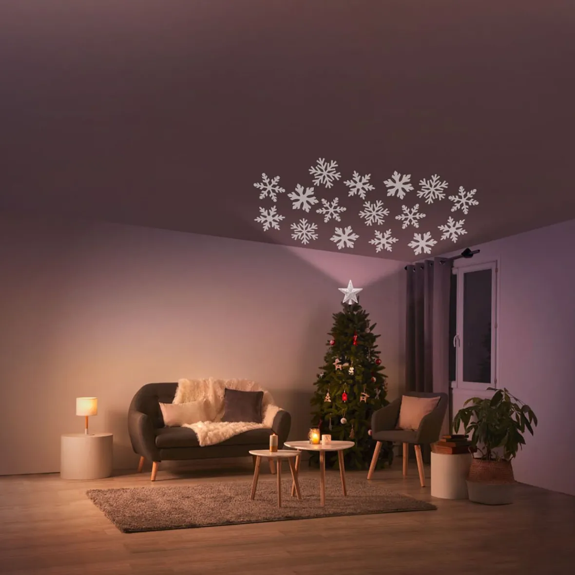 Cimier tête de sapin Noël projecteur 4 LED-Gifi Hot