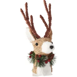 Cimier tête de sapin Noël renne naturel-Gifi Online