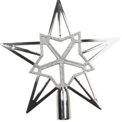 Cimier tête de sapin Noël étoile argentée ou blanche-Gifi New