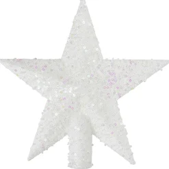Cimier tête de sapin Noël étoile blanche pailletée-Gifi Online