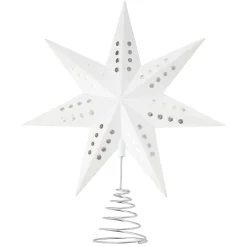 Cimier tête de sapin Noël étoile 3D blanche H22cm-Gifi Outlet