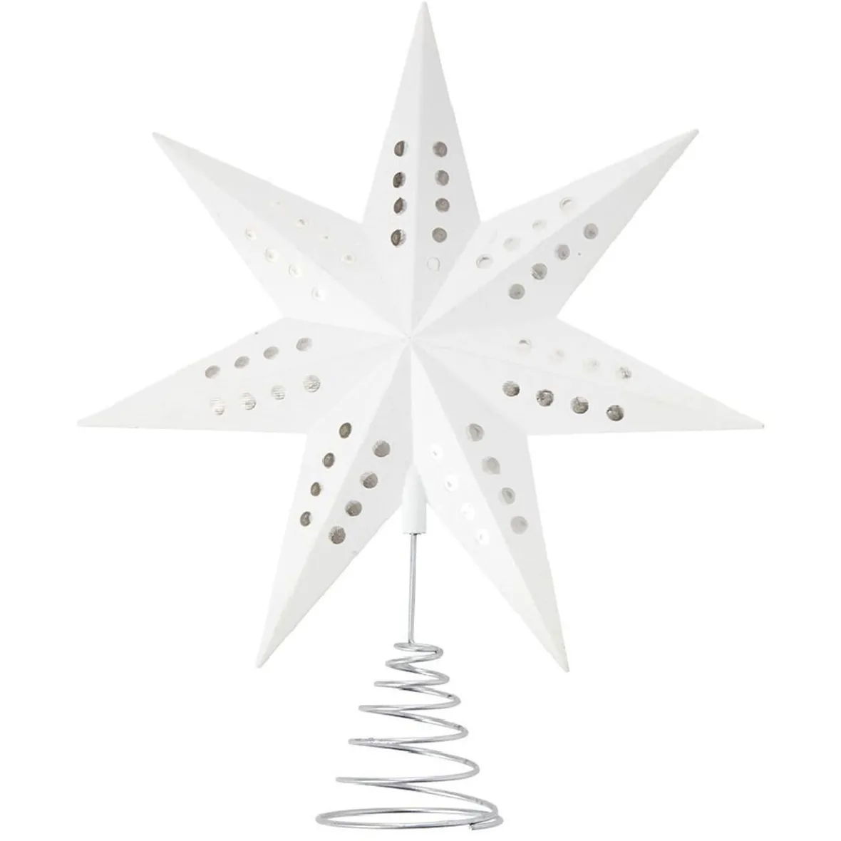 Cimier tête de sapin Noël étoile 3D blanche H22cm-Gifi Outlet