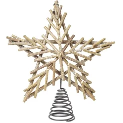 Cimier tête de sapin étoile bois et métal Noël-Gifi Sale