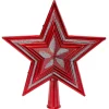Cimier tête de sapin étoile rouge et argenté H18cm-Gifi Sale