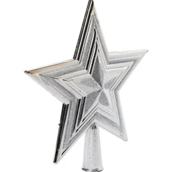 Cimier tête de sapin étoile argenté H18cm-Gifi Clearance