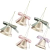 Cloche à suspendre dorée avec ruban coloré Ø6 cm x5-Gifi
