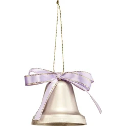 Cloche à suspendre dorée avec ruban coloré Ø6 cm x5-Gifi