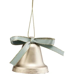 Cloche à suspendre dorée avec ruban coloré Ø6 cm x5-Gifi