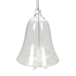 Cloche de Noël à suspendre verre transparent avec étoile blanche-Gifi Hot