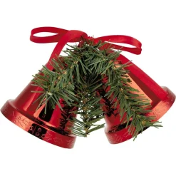 Cloche de Noël à suspendre rouge x2-Gifi Discount