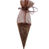 Cône à dragées organza marron chocolat x4-Gifi Discount