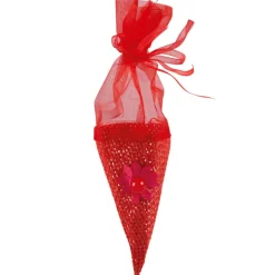 Cône à dragées organza rouge x4-Gifi Outlet