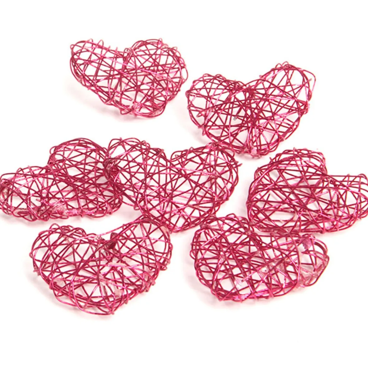 Coeur métal rose fuchsia x7-Gifi New