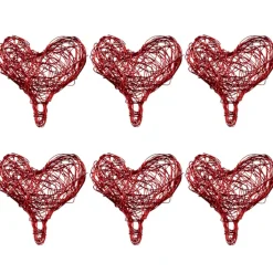 Coeur métal rouge bordeaux x6-Gifi