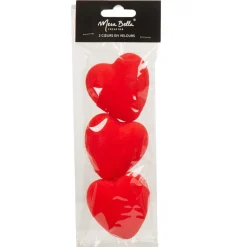 Coeur velours rouge x3-Gifi Outlet