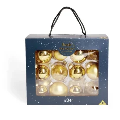 Coffret de 24 boules de Noël - 3 coloris-Gifi Discount