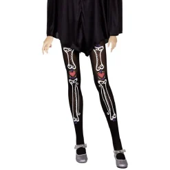 Collant squelette adulte jour des mort noir et blanc Taille unique-Gifi New