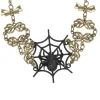 Collier araignée Halloween métal noir doré-Gifi Online