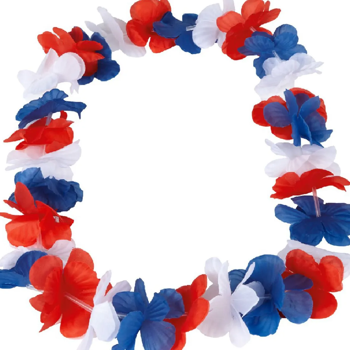 Collier de fleurs hawaien tricolore supporter France-Gifi Discount