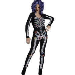 Combinaison imprimée squelette coloré femme-Gifi Clearance